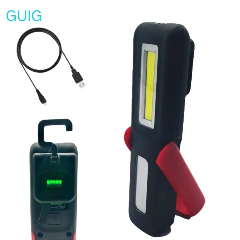 ไฟฉายแคมป์ปิ้งแบบชาร์จไฟได้ ไฟพกพา USB 3W COB ไฟฉาย LED ไฟทำงาน ไฟฉายแม่เหล็ก ไฟฉายแบบมีตะขอ ชาร์จไฟได้