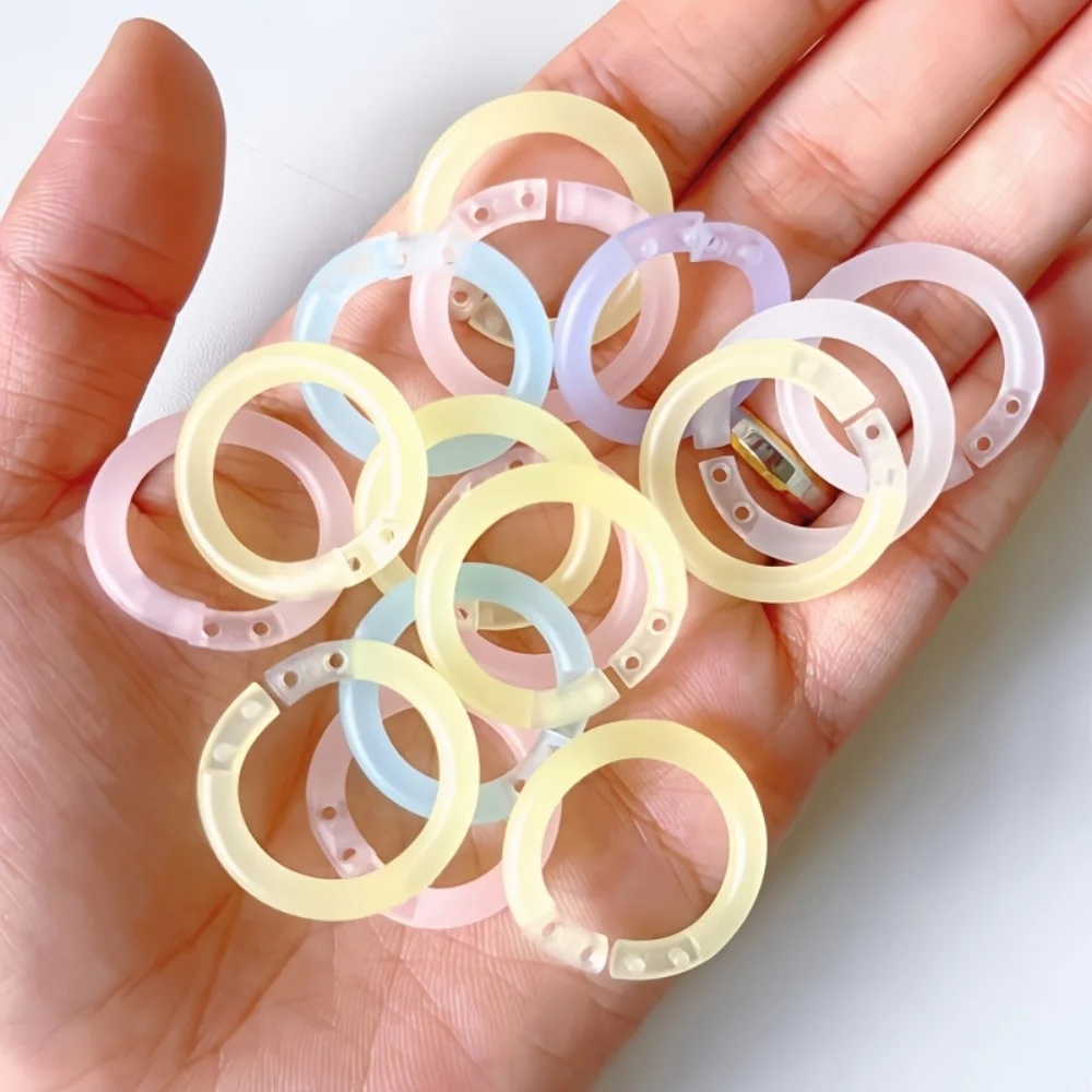 20/50/100pc Colorful Loose-leaf Ring Assembly Binding Coil Plastic Detachable Punch Ring Buckle File Organization Accessories