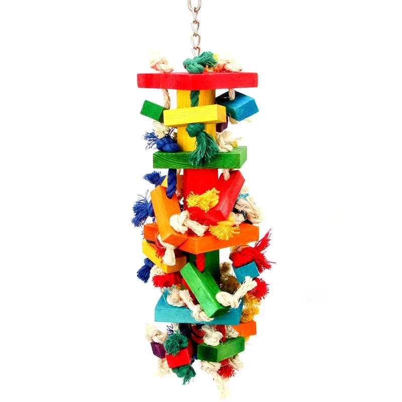 Large Medium Parrot Cage Chewing Toys, Bite Toys for African Grey Macaws Cockatoos