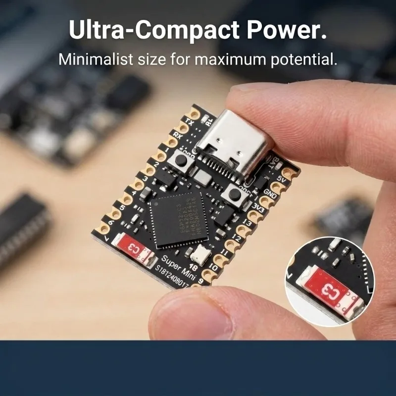 Home DIY ESP32-C3 RISC-V Board WiFi BLE Wireless MCU Module Compact Dev Board for Sensor Data Collection & Automation
