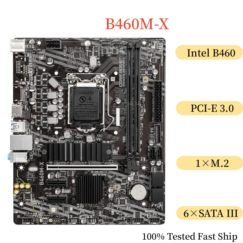 

For MSI B460M-X Motherboard 64GB LGA 1200 DDR4 Micro ATX Mainboard 100% Tested Fast Ship
