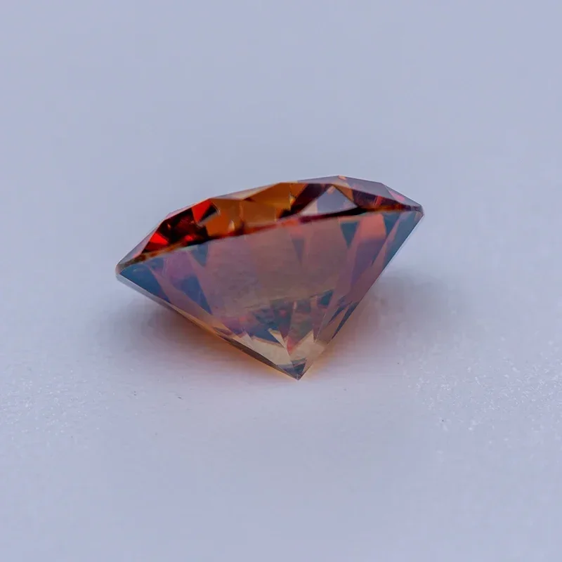 Moissanite Stone Garnet Color Round Cut Lab Grown Diamond for Custom Jewelry Making Jewelry Making Materials GRA Certificate