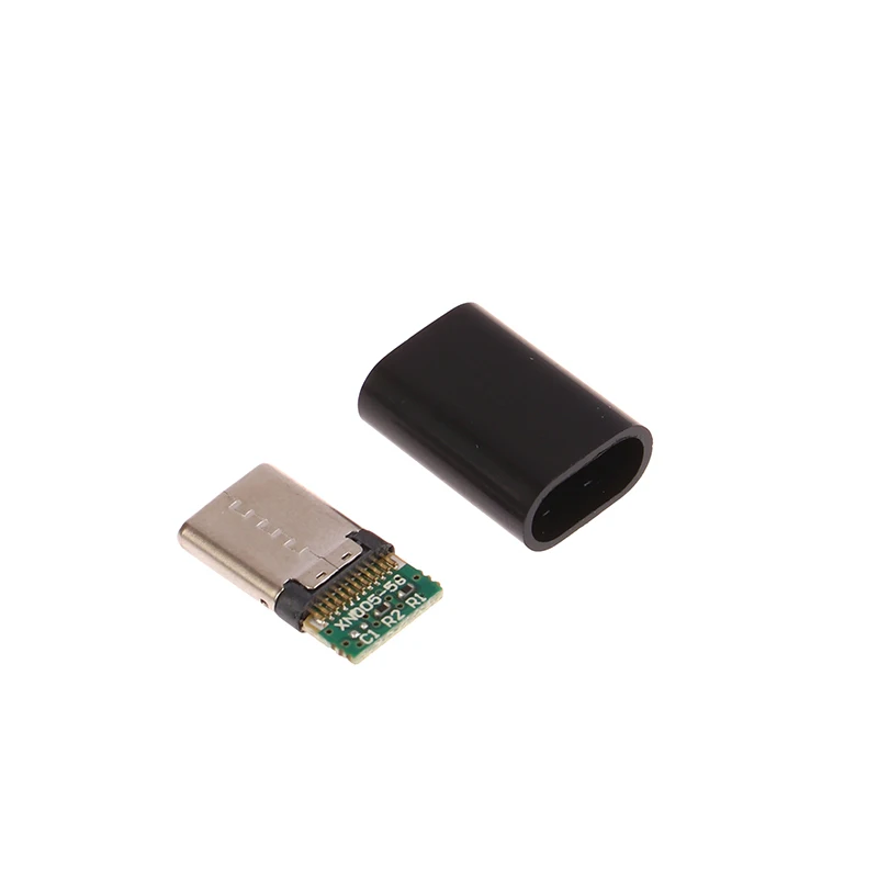 Mini USB Micro USB Tipo C Cabeça Masculina com Bainha, Conector Jack, Shell De Plástico, Tomada Da Cauda, Plug Terminal, 5 Conjuntos