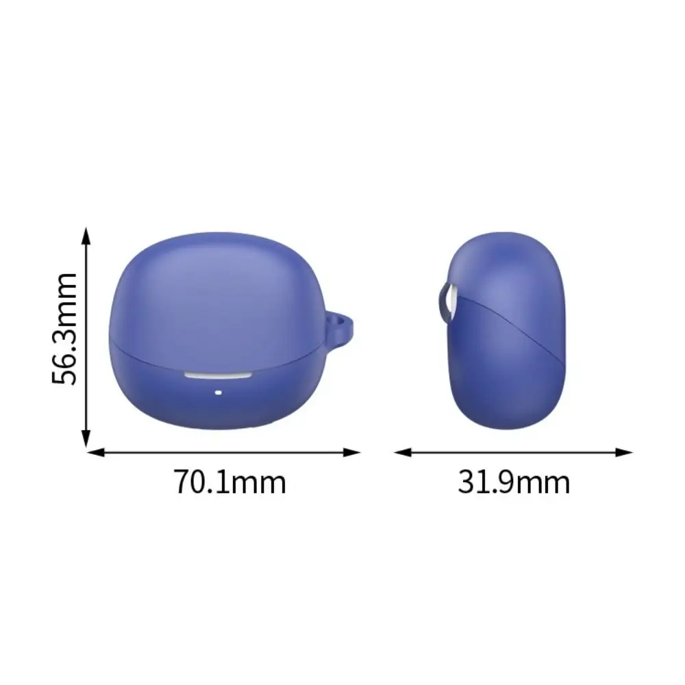 Anti-fall Earphone Case Silicone Dustproof Headphone Protective Case Anti Scratch with Carabiner for QCY MeloBuds N60 view 4