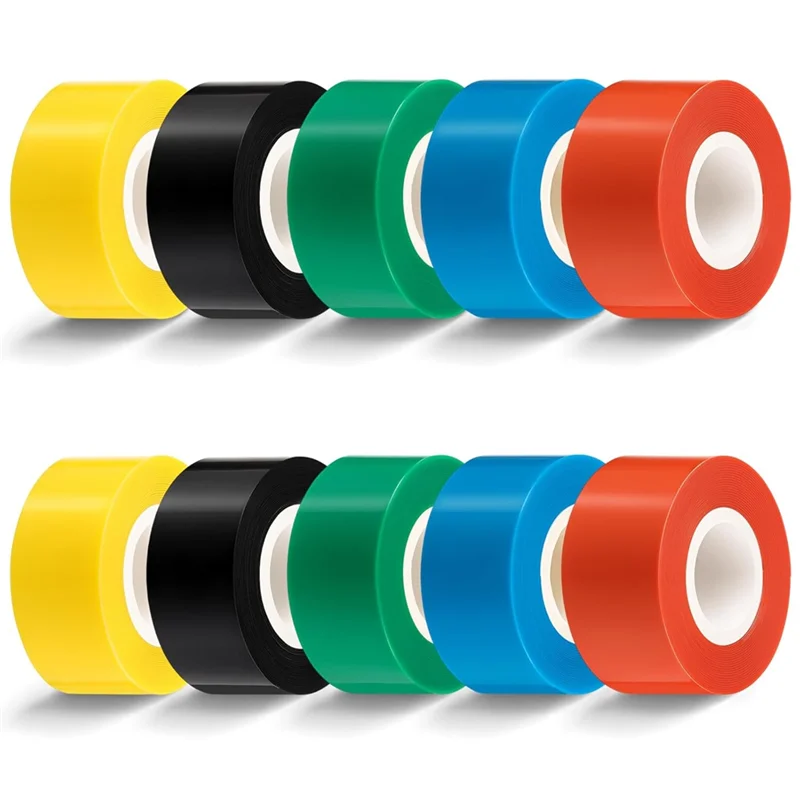 

RMWIN-Waterproof 1 Inch X 10 Foot Self Fusing Silicone Tape 10 Rolls Heavy Duty Electrical For Automotive For Hose, Gym Equipmen