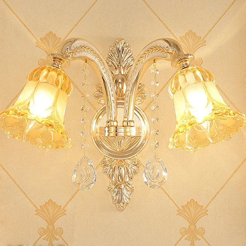 GISELLE  Luxury Crystal Wall Lamp European Living Room Bedroom Bedside Lamp Background Wall Corridor Villa Hotel Lighting