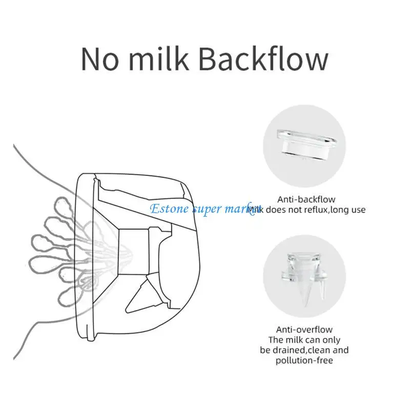 090B مضخة الثدي الكهربائية يمكن ارتداؤها يدويًا بدون استخدام اليدين، كوب حليب الأطفال، جهاز تجميع حليب الأطفال، قابل لإعادة عبر #3
