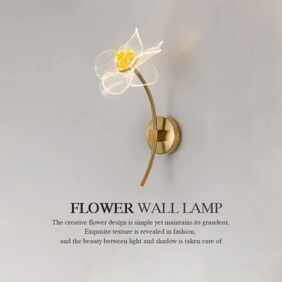 

Светодиодный настенный светильник в скандинавском стиле, креативный светильник для чтения в форме цветка, современный простой и роскошный настенный светильник для телевизора, спальни, прикроватный фон