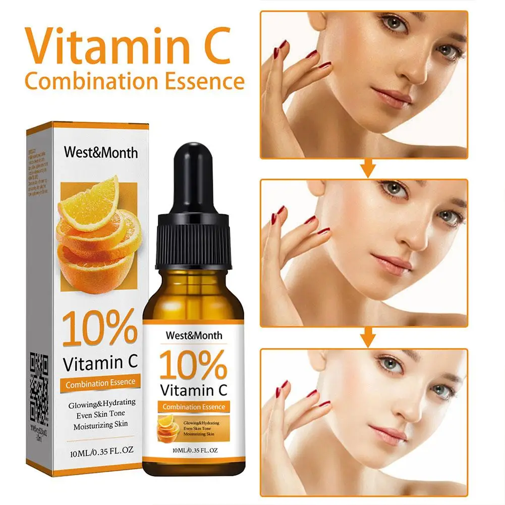 10ml Vitamin C Serum For Face Facial Serum Hyaluronic Acid Dark Spot Remover Korean Skin Care Products Skincare New L2S1