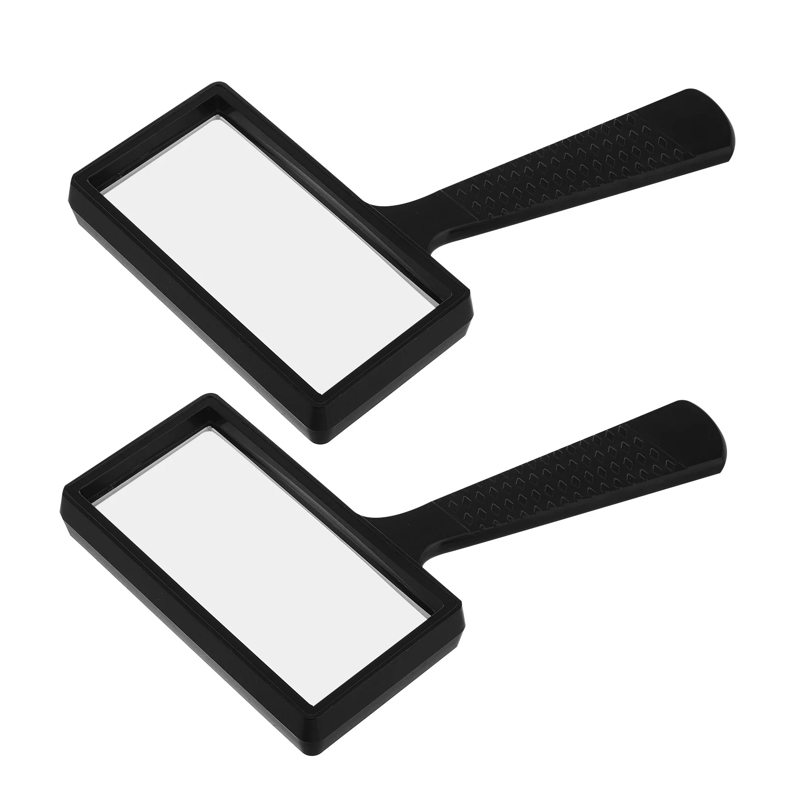 

2 Pcs Magnifying Mirror Handheld Loupe for Jewelry 3x Rectangular Glass Reading Magnifier Rectangle