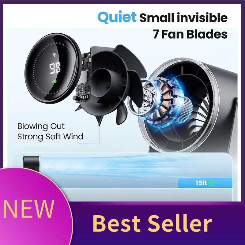 

ABHI-Desk Fan With Battery Operated,Quiet Display Portable Fan For Office,Home,100 Speeds 115° Tilt Table Fan