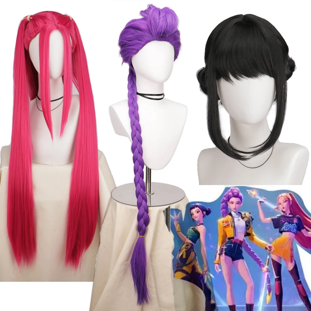 

High Quality Rumi Mira Zoey Cosplay Wig KPOP Demon Hunters Cosplay KPOP Huntrix Heat Resistant Synthetic Hair Anime Wigs