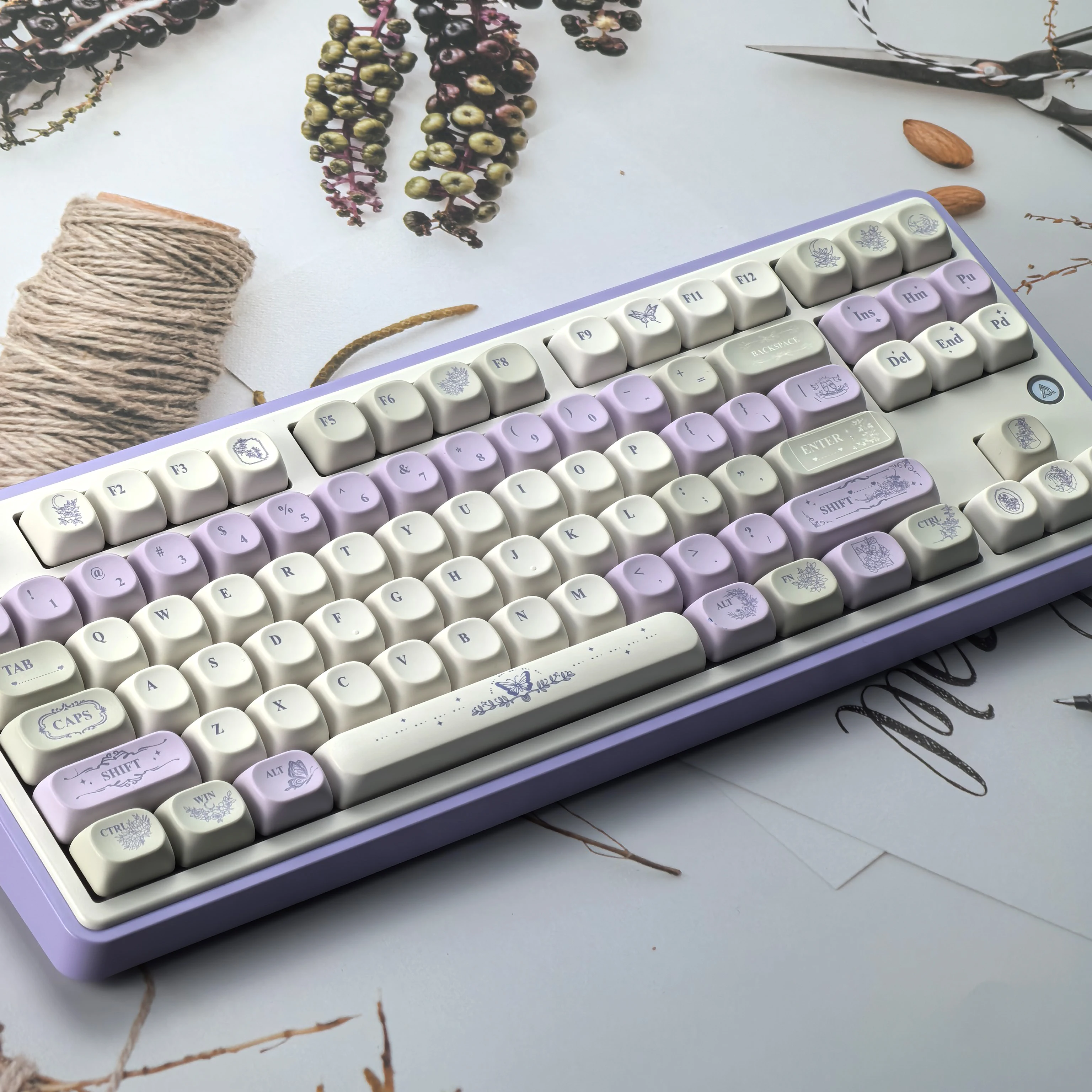 MAIMOOO Little Garden Keycaps Korean/Russian Purple Moa Cherry Pbt Custom Aula Ajazz Keyboard Keycaps