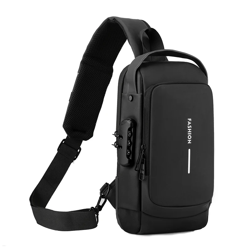 High-Density Nylon Men's Chest Bag, Business Commuter Shoulder Crossbody Bag