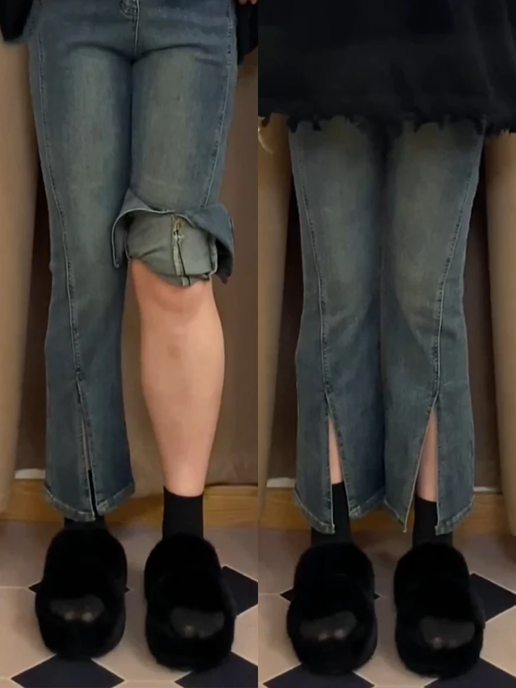 

Slimming High Waist Straight Leg Jeans for Women Spring Autumn Cotton Stretch Denim High Waist Zipper Fly Light Blue Jeans