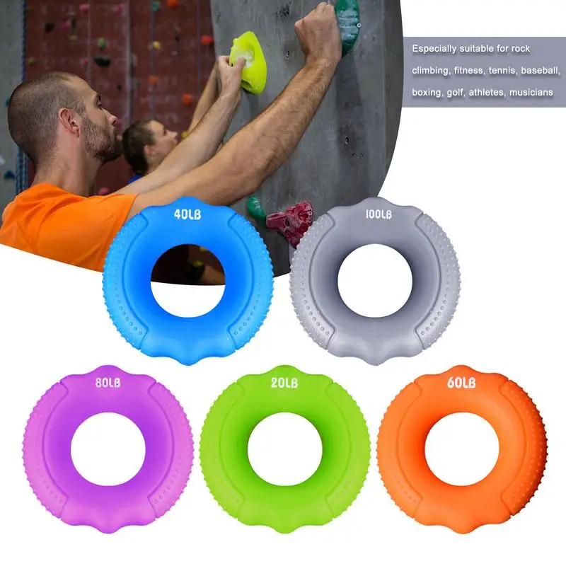 O Hand Gripper Grip Silicone Ring Hand Resistance Band Finger Stretcher-Exercise for Forearm Wrist Training Carpal Hand Trainer