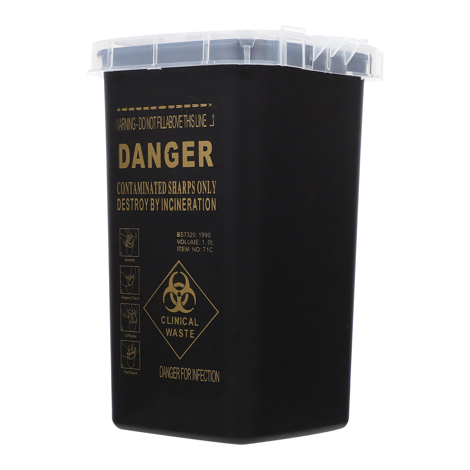 

Container For Needles Durable Plastic Small Can Lid Desktop Sharps Bins Practical Needle Disposal Containers Salon Using