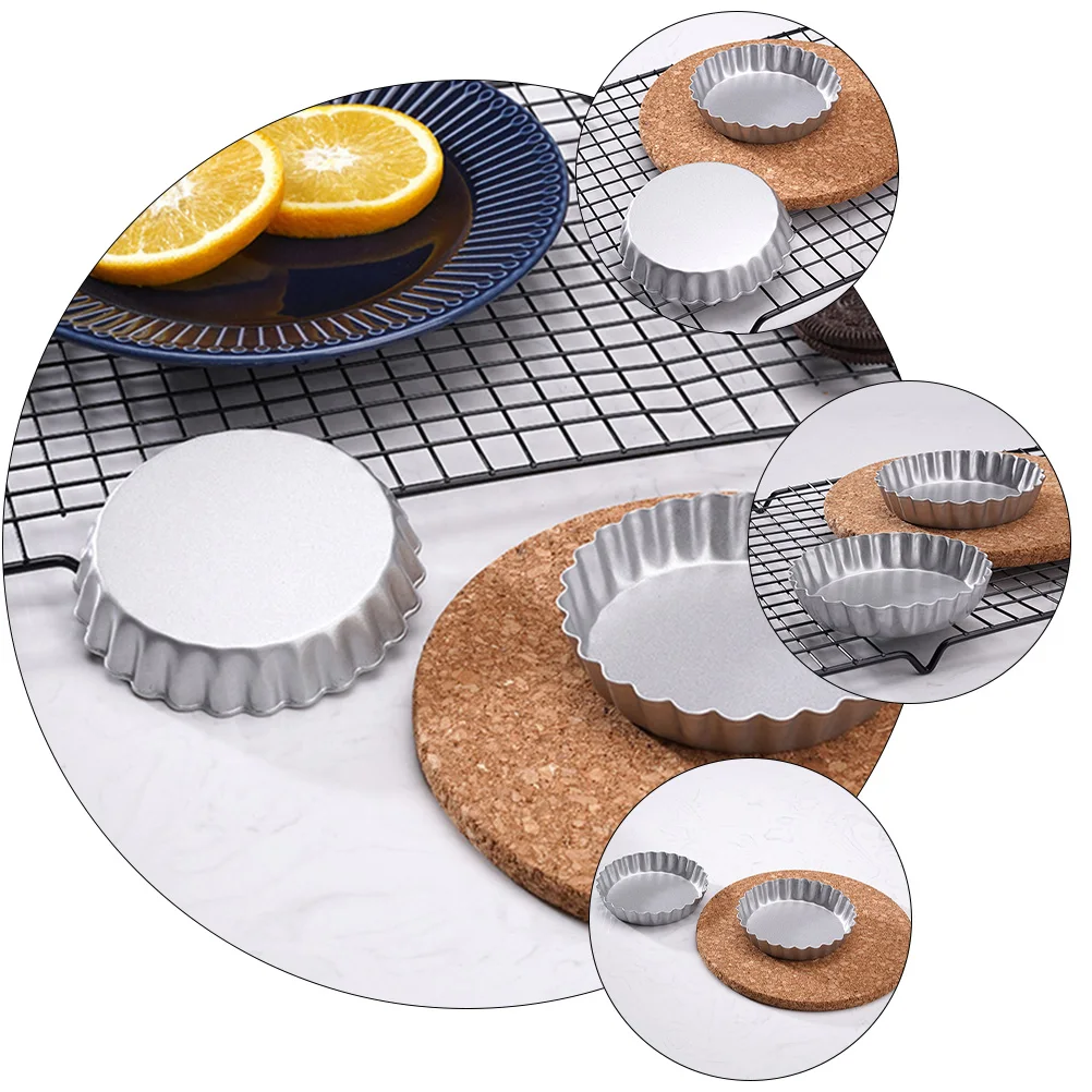 

4 Pcs Cake Mold Non-stick Coating Baking Tartlet Molds Tray DIY Egg High Gloss Chemical Resistance Premium Material