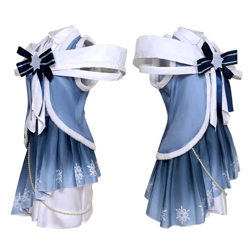 Hot 2025 Snow Cosplay Costume Anime Mikuu Winter Lolita Dress Hairwear Wig Halloween Party Carnival Outfit for Women Girl ir;l5