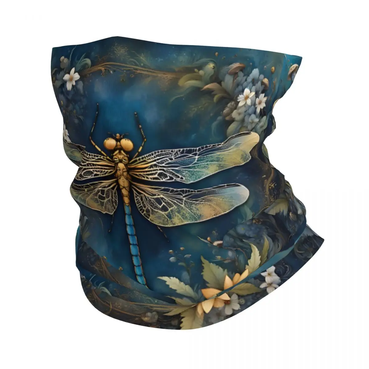 Floral Dragonfly Bandana Neck Cover Wrap Scarf Balaclava Cycling Unisex Adult Breathable