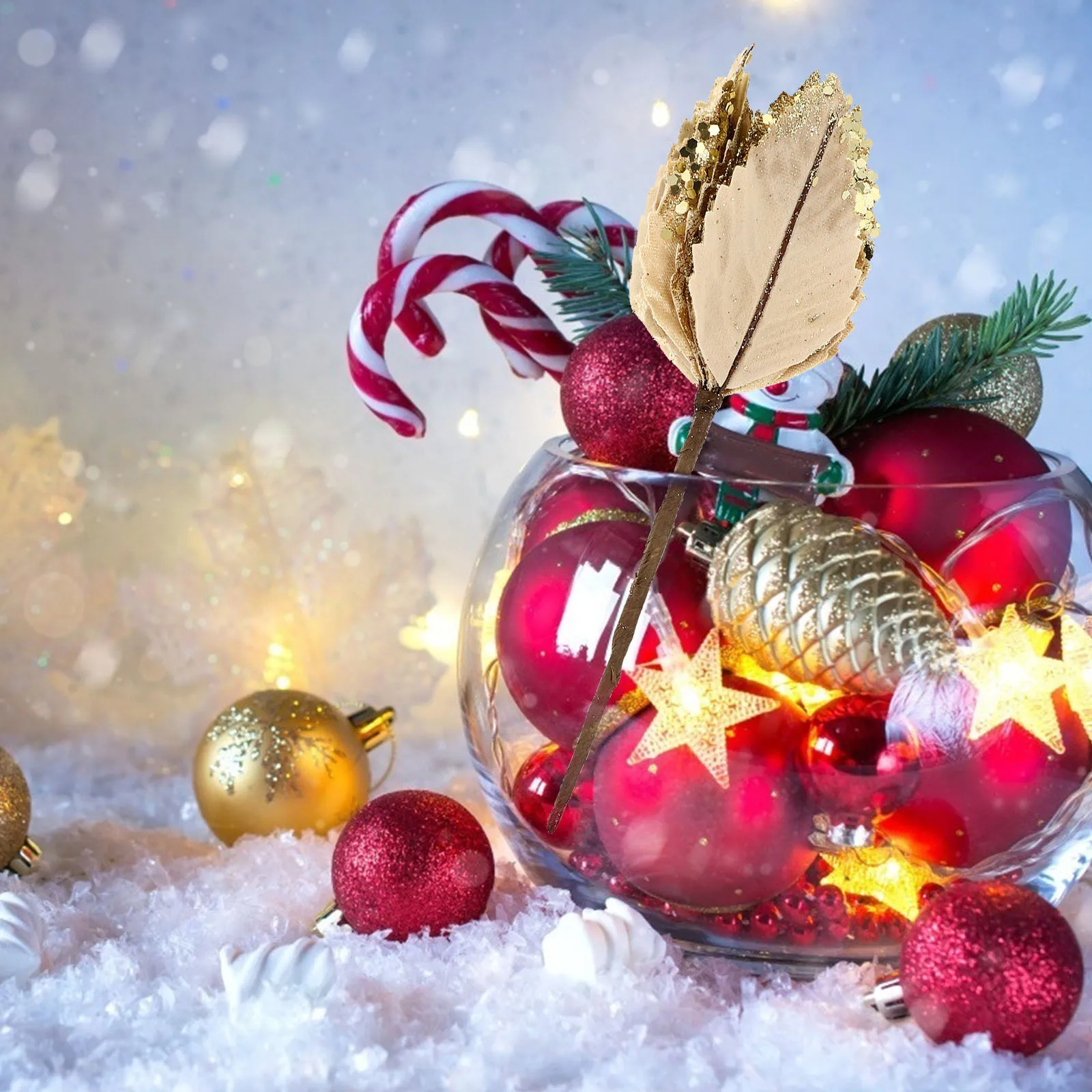 

6Pcs Artificial Christmas Decorative Flowers Lifelike Simulation Xmas Flower Decor Home Party Wall Window Door Ornaments