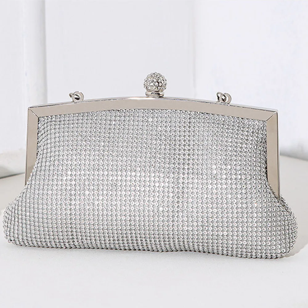 Shinny Luxury Clutch Bag Glitter Wedding Evening Bags With Rhinestone Shoulder Bags Small Handbags Hobos Fashion Party Pouch