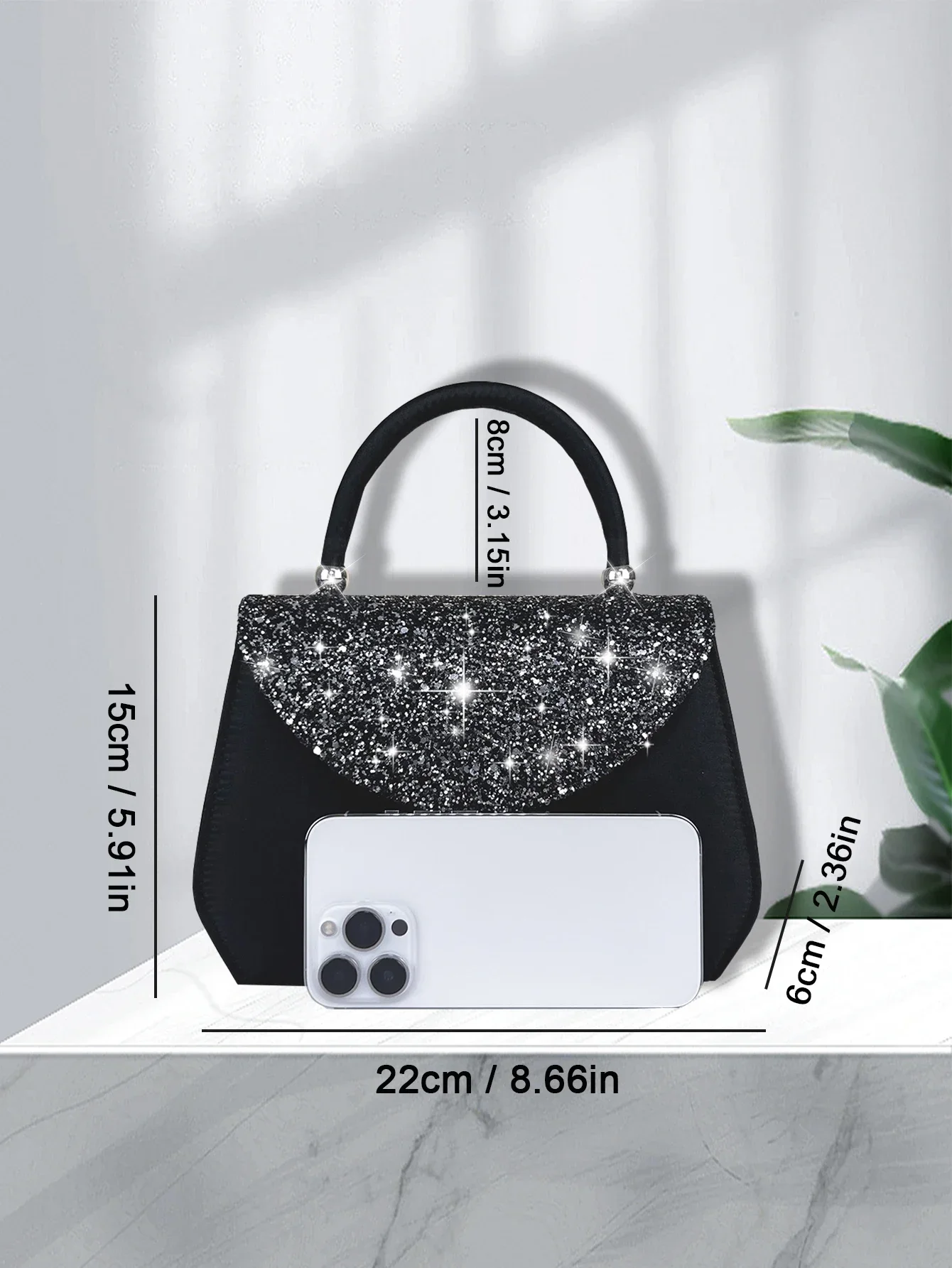 Paillettes scintillantes glamour Bling, sac à main de mariée parfait pour la fête, sac de soirée de mariage, paquet enveloppe de luxe, poignée supérieure à rabat