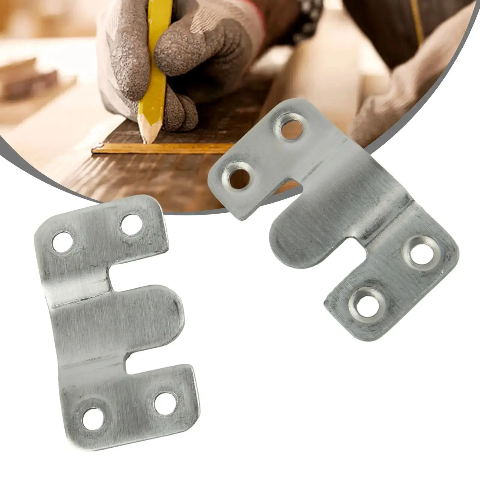 10pcs Flush Mount Bracket Interlock Hanging Buckle Furniture Connector Wall Picture Frame Hanger Display Photo Frames Hooks