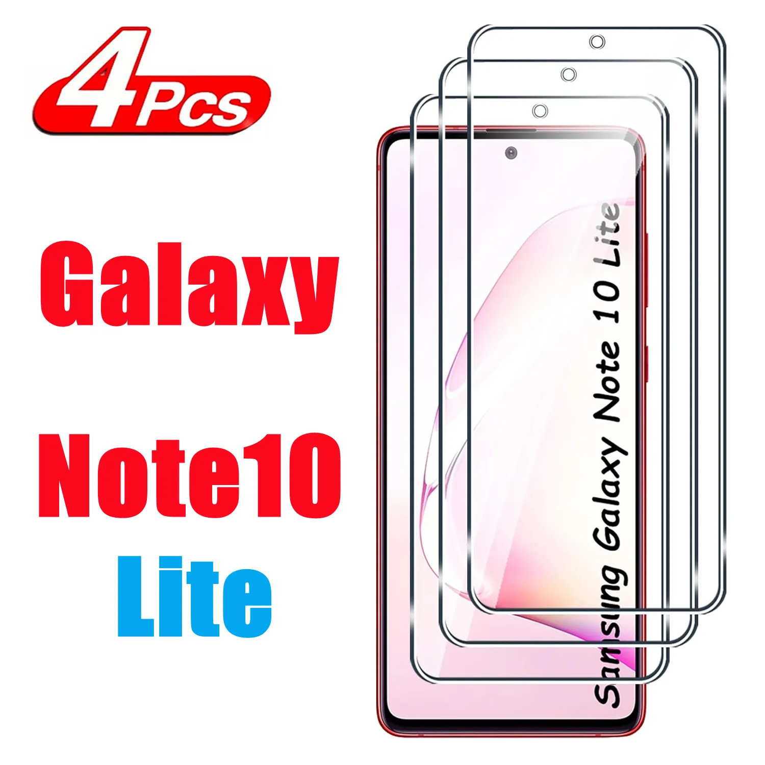 

For Samsung Galaxy Note10 Lite high-definition tempered film HD+high-quality tempered glass screen protector glass film 1/4 piec