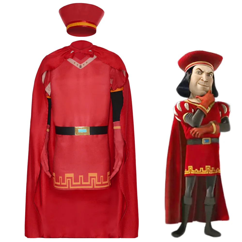 

Lord Maximus Farquaid Cosplay Costume Comic Show Red Clothes Halloween Carnival Party Outfits