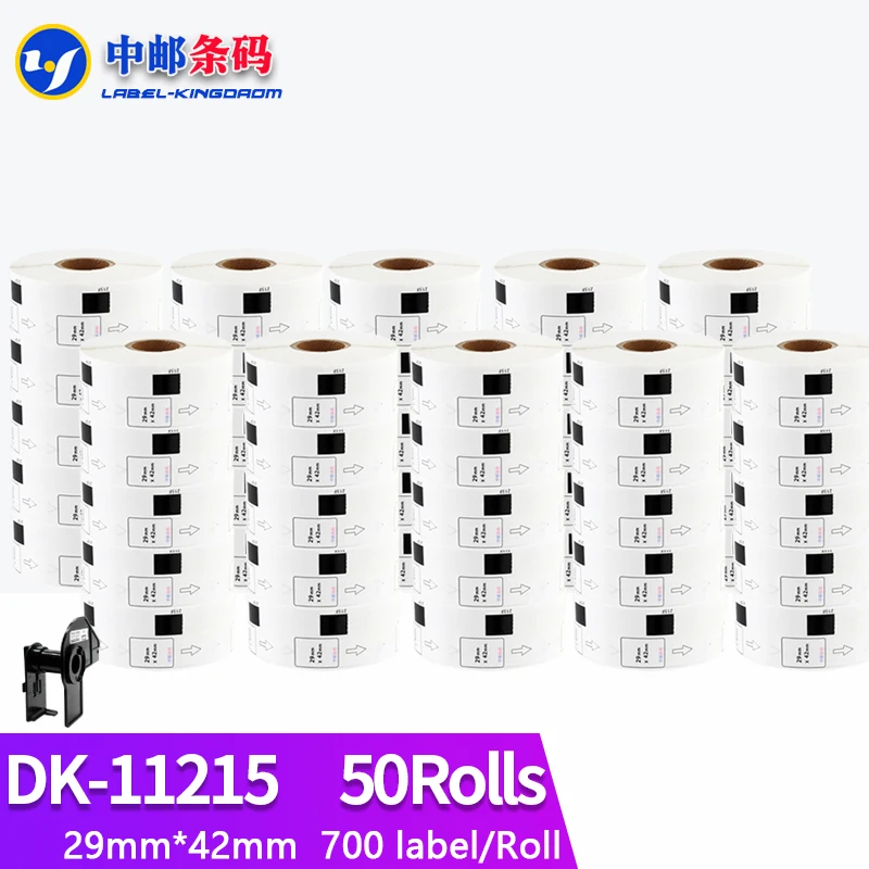 50Rolls Compatible DK-11215 Label 29mm*42mm Die Cut Work for Brother Printer White Paper DK11215 DK-1215