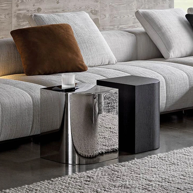 Stylish Black Oak and Chrome End Table for Modern Interiors