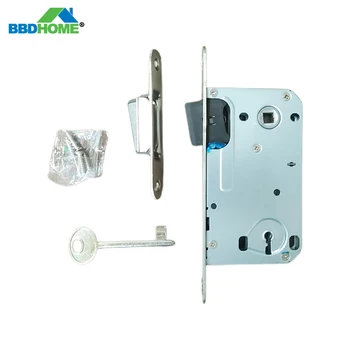 BBDHOME 장붓 구멍 잠금 장치 본체, 열쇠 구멍 자석 상단 래치, 사일런트 보안 욕실 목재 문짝 수리 부품 하드웨어, 90*50mm 