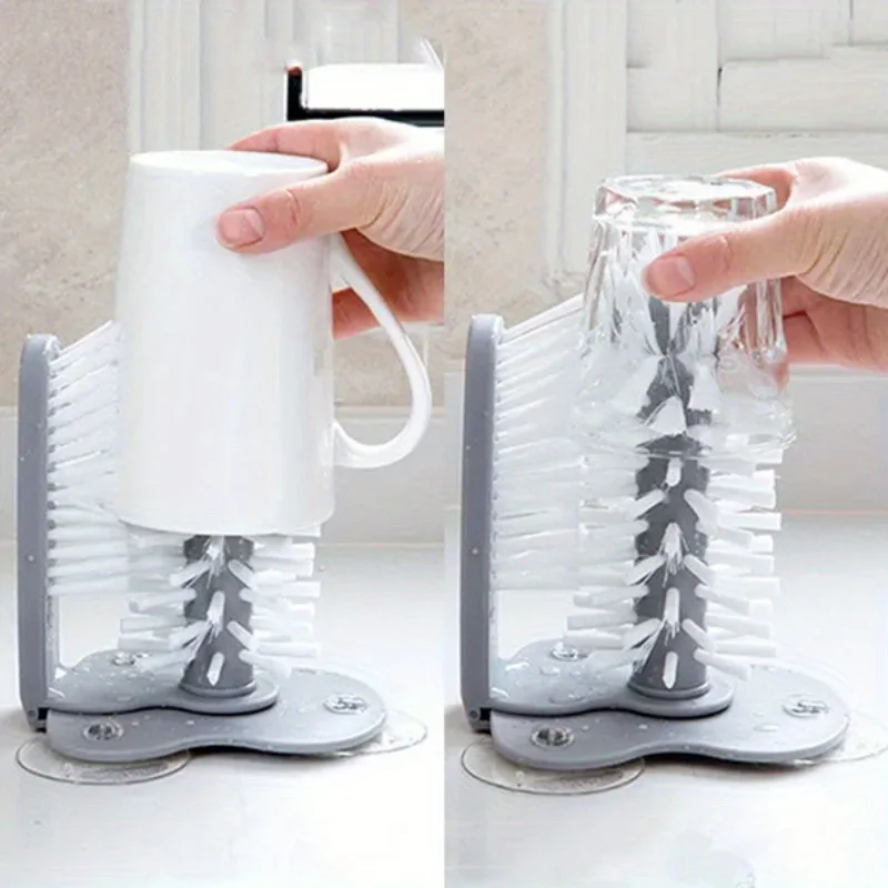 1 cepillo para limpiar vasos, limpiador de vidrio, cepillo para botellas, cepillo para limpiar botellas del fregadero, utensilios de cocina, accesorios de cocina, cepillo de limpieza