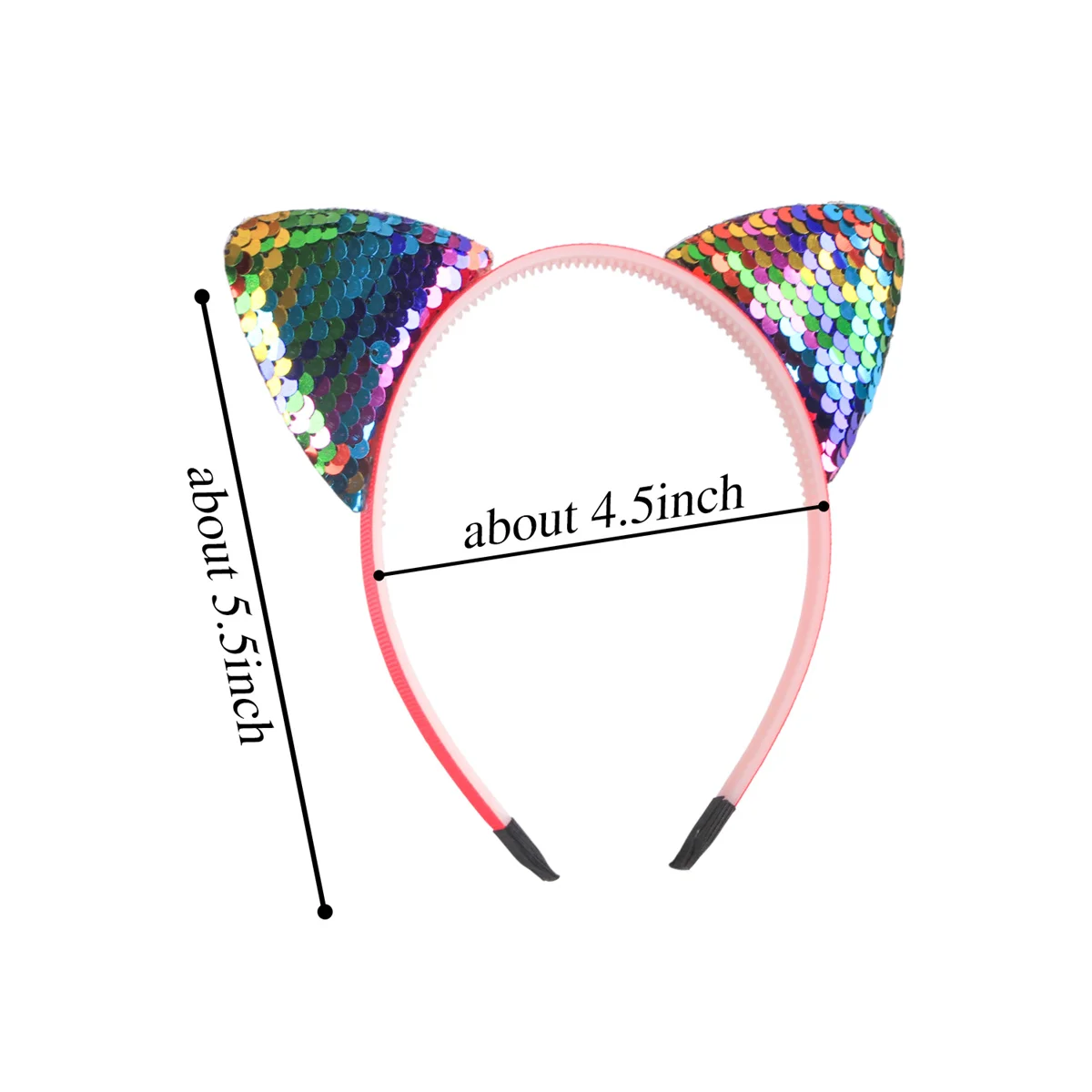 1Pcs Sequin Cat Ear Headbands - Cute Glitter Cat Ear Hairbands for Girls & Kids, Perfect for Parties, Birthdays & Daily Fashion image 6