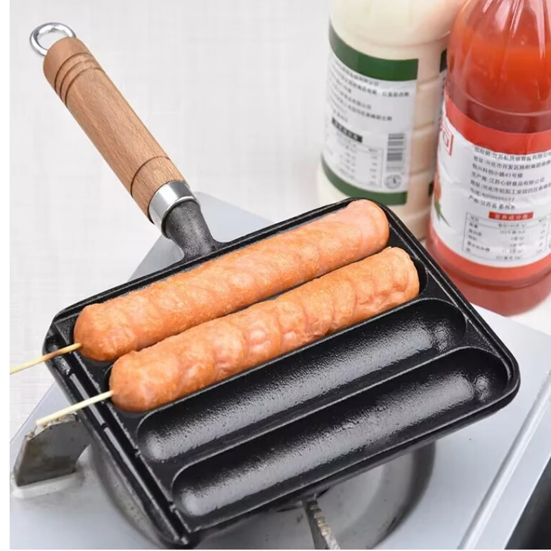 Outdoor Cast Iron Sausage Pot, Lamb Skewers, Grilled, Gluten and Sausage Molds