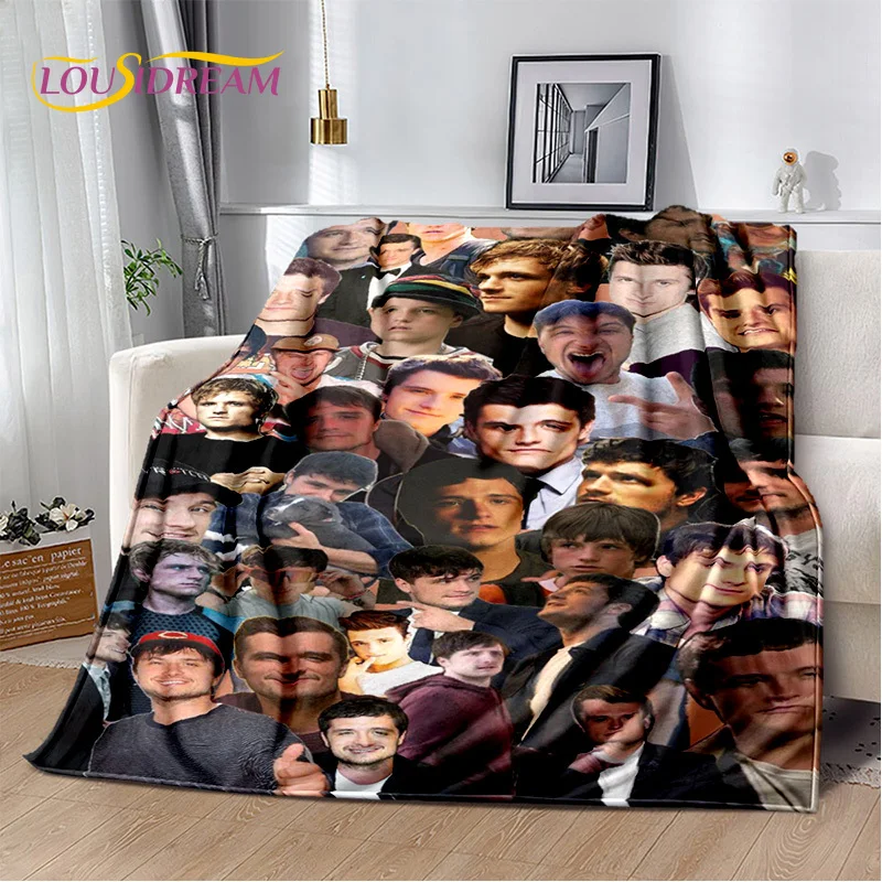 3D Handsome Josh Hutcherson Star Soft Flannel Blankets,Throw Blanket Comfortable Blanket for Picnic Beds Home Bedroom Cover Kids