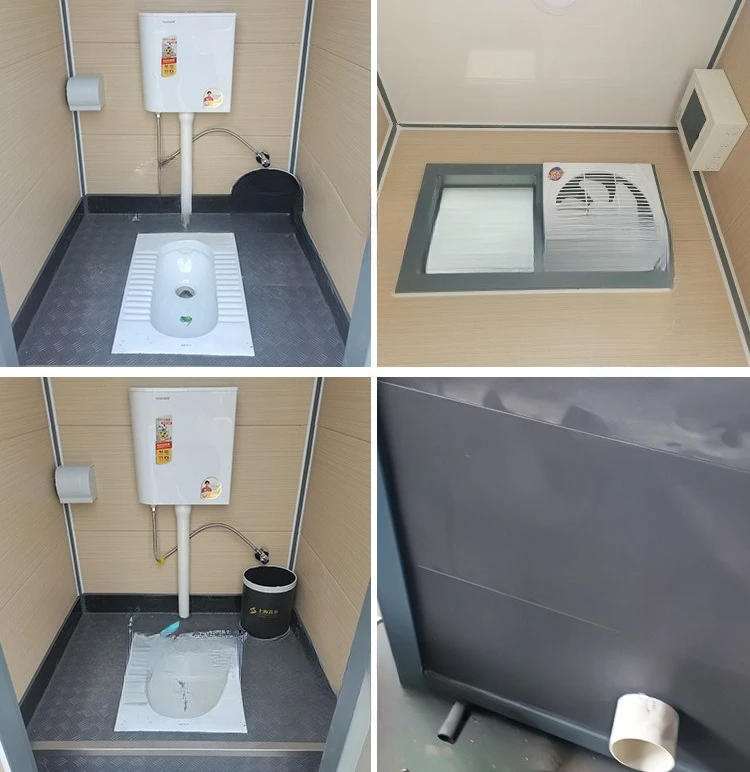 Outdoor mobile toilet, portable construction site emergency simple male and female toilets