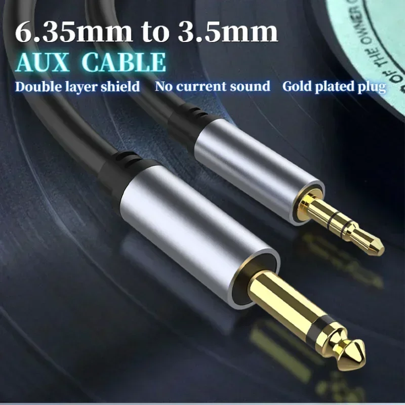 DREMAKE Aux Cables 3.5mm To 6.5mm Male To Male Audio Cable Jack for Computer Laptop Headsets Sound Card Cellphone DVD Amplifier