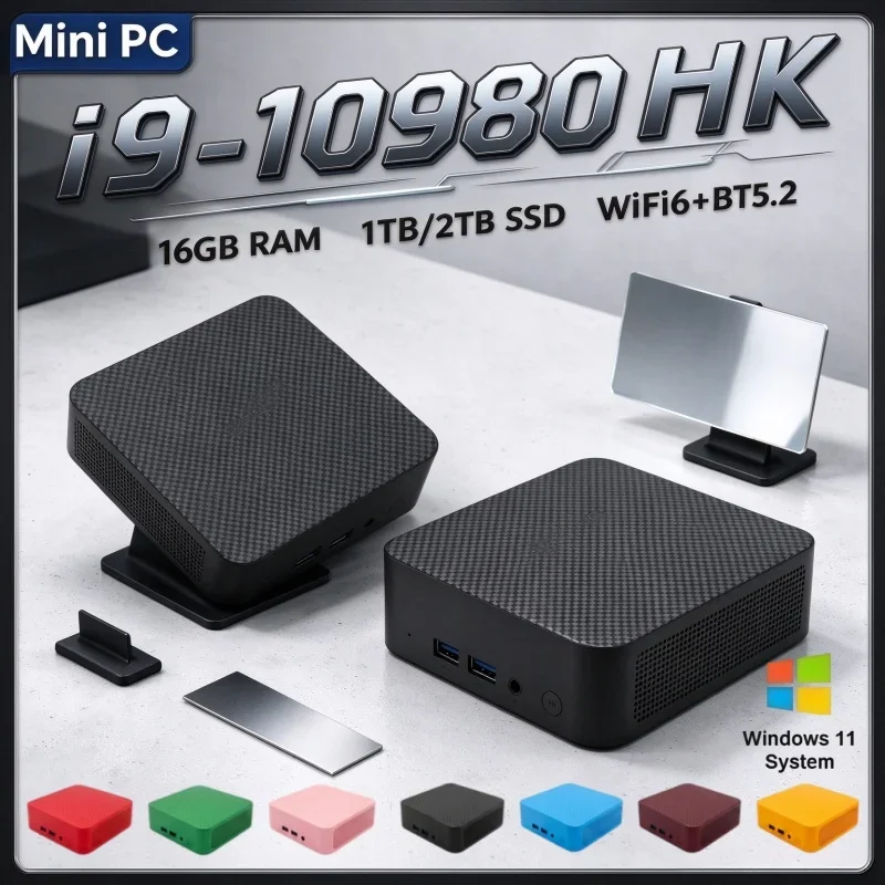 2026 New Intel Core I9 10980HK Mini PC 16GB RAM Optional 1TB 2TB SSD Win11 WiFi6 BT5.2 Portable Desktop For Office Home Use
