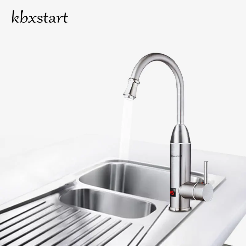 Kbxstart Kitchen Instant Water Heater Tap Stainless Steel Calentador De Agua 220V Torneira Electrico Faucet With Water Heating