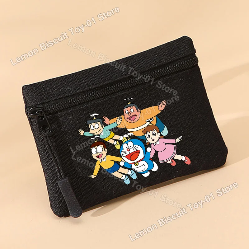 Doraemons Series Mini Coin Purse Cartoon Canvas Wallet Zipper Kawaii Money Pouch Portable Cute Card Holder Funny Birthday Gifts - view 6