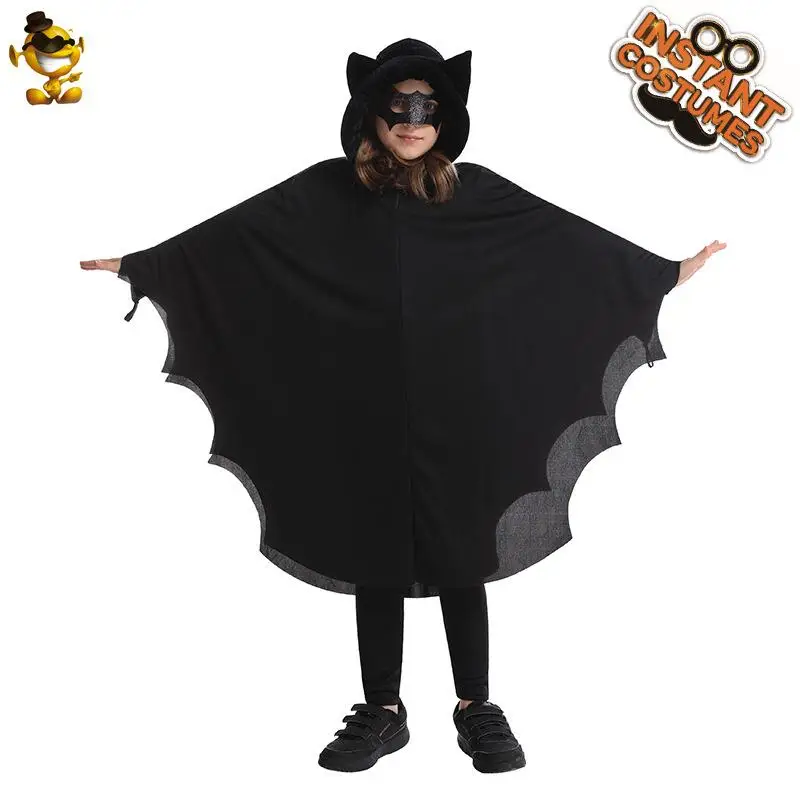 

loween Children's Bat Costume with Hood Par Role-plang Stage Props Clothing Ethnic Stage Costume EE685