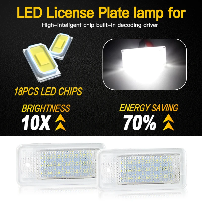 2 قطعة مشرق WHITE12V 6000K لأودي S6 C6 2009-2011 RS6 C6 2008-2009 A8 S8 2003-2008LED لوحة ترخيص ضوء العلامة مصباح