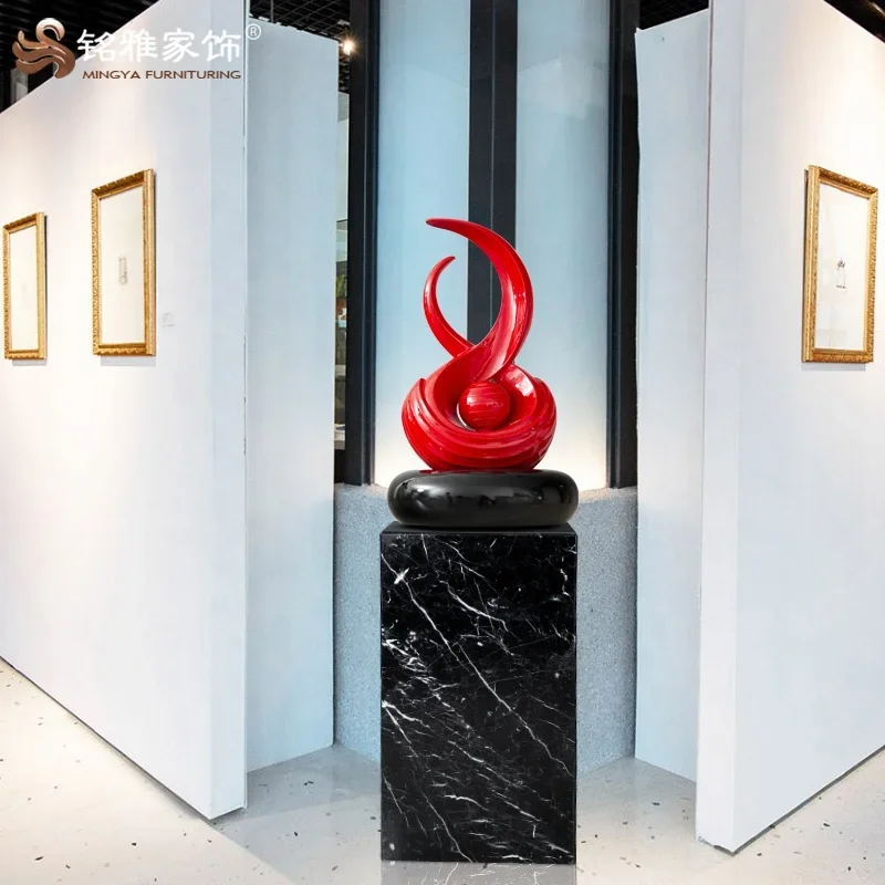 Modern Home Decor Red Statue stract Resin Sculpture Indoor Sculpture stract Art Statue
