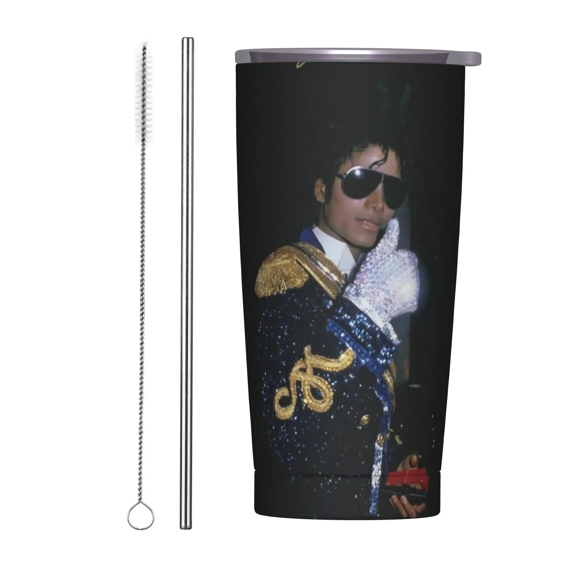 Singer Michael Jacksons MJ Tour 2026 Insulated Tumbler with Straws Lid  Stainless Steel Thermal Mug Double Wall Car Cups 20oz