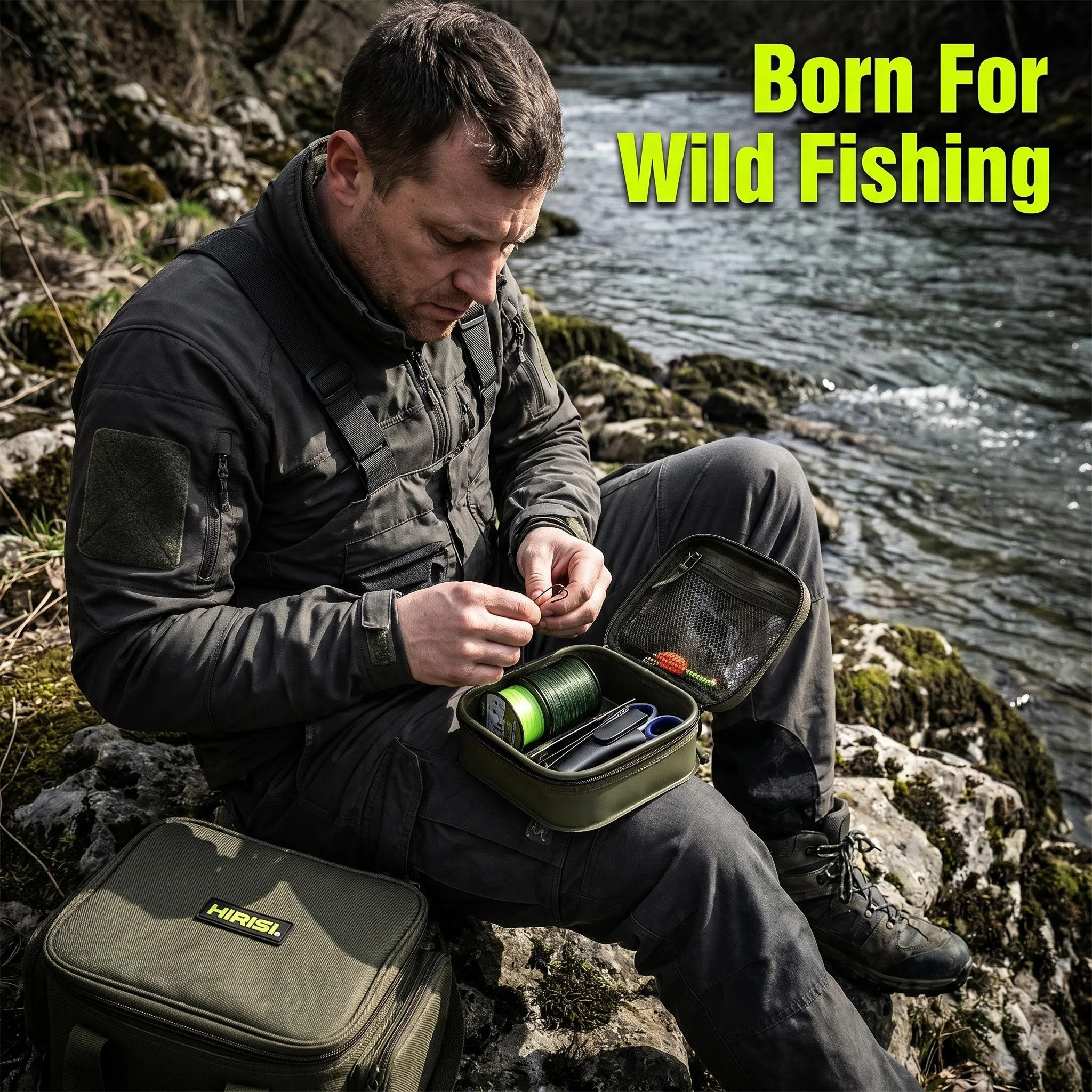 HIRISI EVA Fishing Tackle Storage Bag Waterproof Carp Fishing Rig Box Hook Accessory Case Portable Fishing Parts Storage Pouch view 6