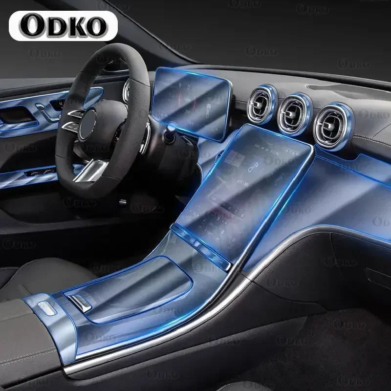 

For Mercedes-Benz C-Class W206 2022Car Interior Center console Transparent TPU Protective film Anti-scratc Repair film Accessori