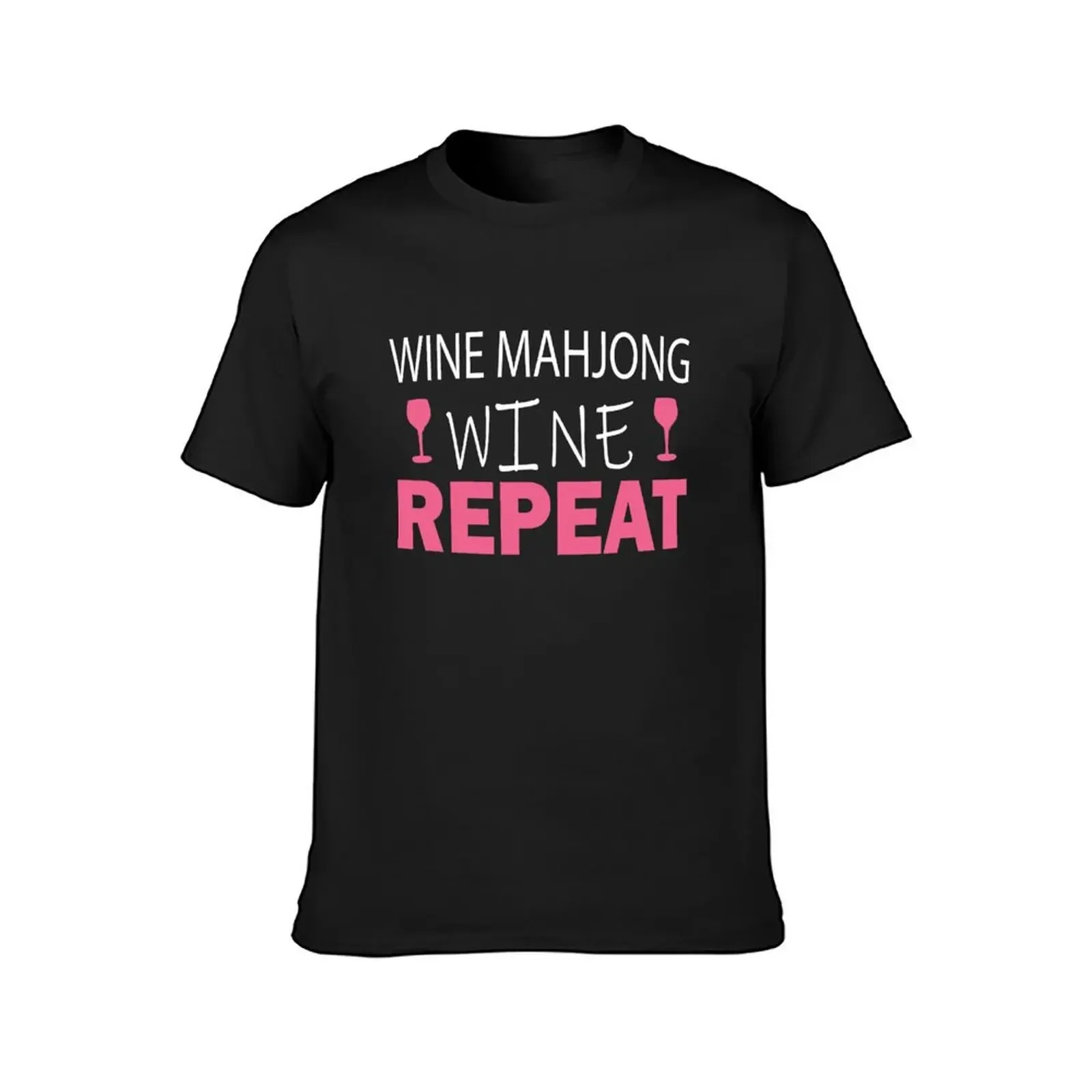 Wine Mahjong Wine Repeat T-Shirt custom shirt man clothes quick drying shirts graphic tee T-shirt men