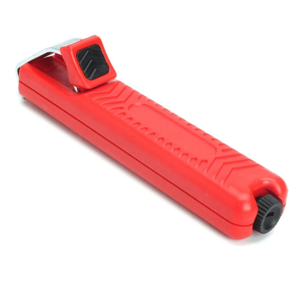 1 Pack Cable Stripping Tool Impact Resistant Plastic Wire Stripper Adjustable Blade Depth Cutter for Electrical Cables Red